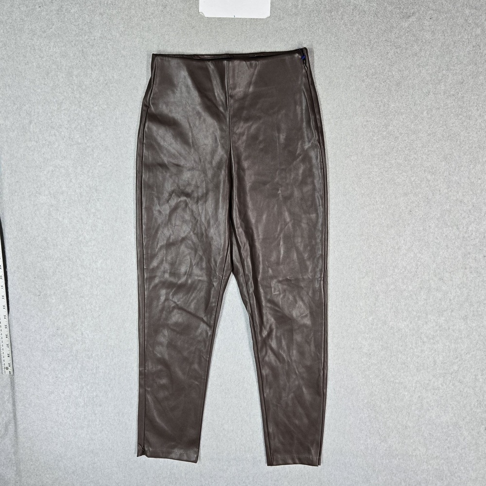 Old Navy Women Pants 4‎ Brown Jeans Extra High-Rise Skinny Faux Leather Ankle